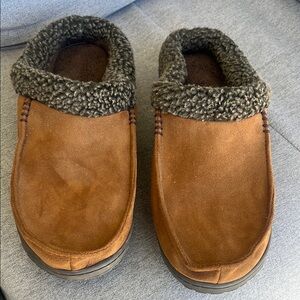 Men's Brown Suede Slippers